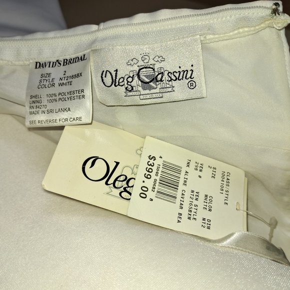 Oleg Cassini / David's Bridal White Gown - Picture 7 of 7